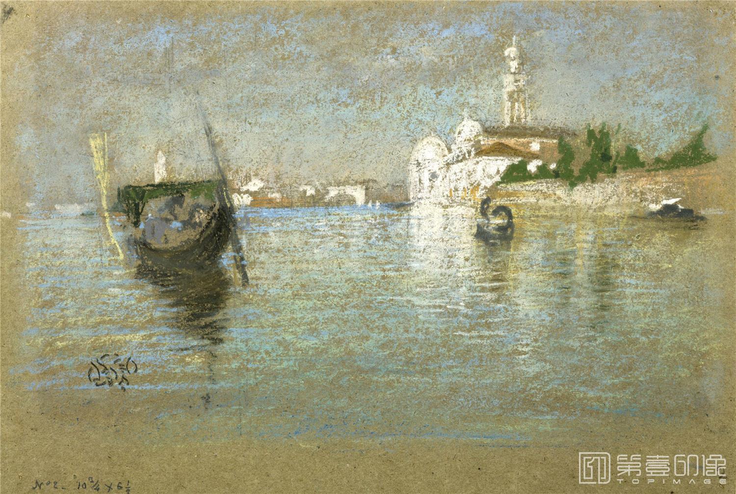 油画-美国弗里克美术馆藏画-James McNeill Whistler - The Cemetery Venice, 1879-103